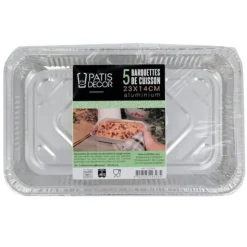 Clearance Cerf Dellier 5 Barquettes De Cuisson Alu 23 X 14 Cm