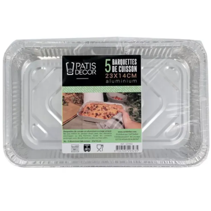 Clearance Cerf Dellier 5 Barquettes De Cuisson Alu 23 X 14 Cm