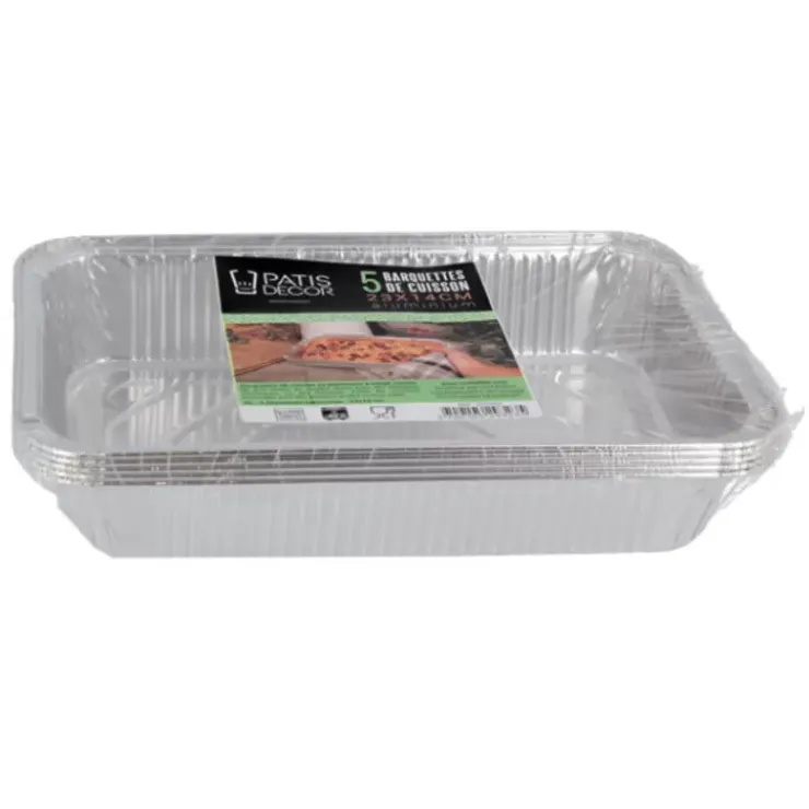 Clearance Cerf Dellier 5 Barquettes De Cuisson Alu 23 X 14 Cm