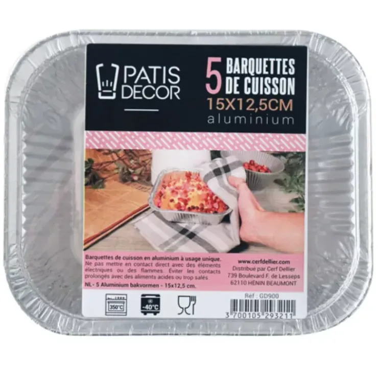 Best Cerf Dellier 5 Barquettes De Cuisson Alu Rectangulaires