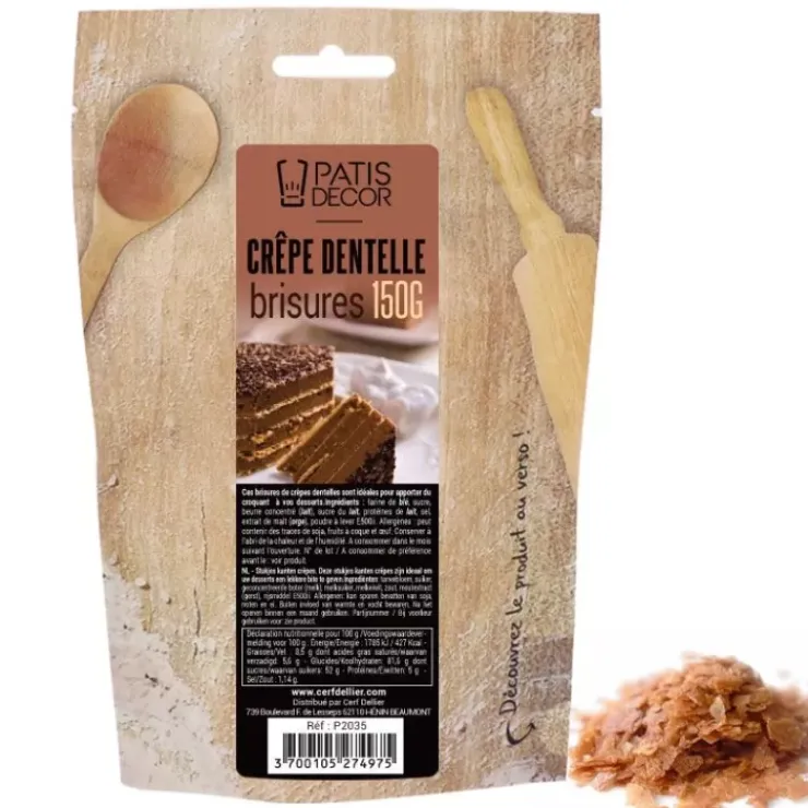 Best Cerf Dellier Brisures De Crepes Dentelle Patisdecor 150 G