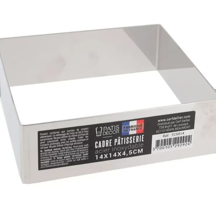 New Cerf Dellier Cadre A Mousse Inox H 4,5 Cm 14 X 14 Cm Patisdecor