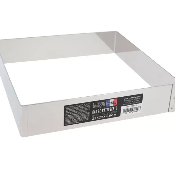 New Cerf Dellier Cadre A Mousse Inox H 4,5 Cm 22 X 22 Cm Patisdecor