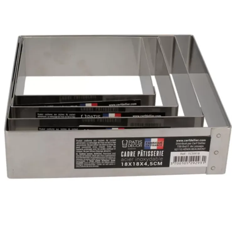 Best Cerf Dellier Cadre A Mousse Inox H 4,5 Cm 24 X 24 Cm Patisdecor