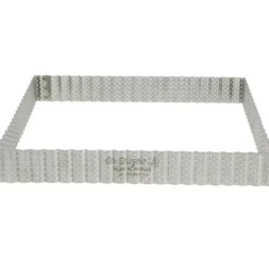 Discount Cerf Dellier Cadre A Tarte Carre Cannele Et Perfore Inox H 3 Cm - 23 X 23 Cm De Buyer
