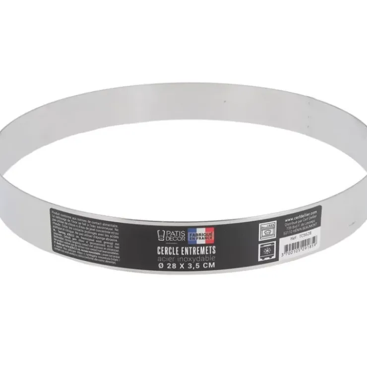 Hot Cerf Dellier Cercle A Entremets Inox H 3,5 Cm 28 Cm Patisdecor