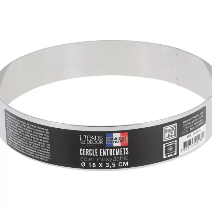 Best Cerf Dellier Cercle A Entremets Inox H 3,5 Cm 18 Cm Patisdecor