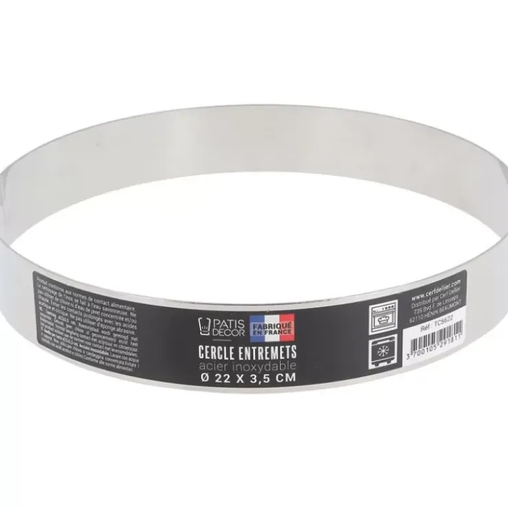 Discount Cerf Dellier Cercle A Entremets Inox H 3,5 Cm 22 Cm Patisdecor