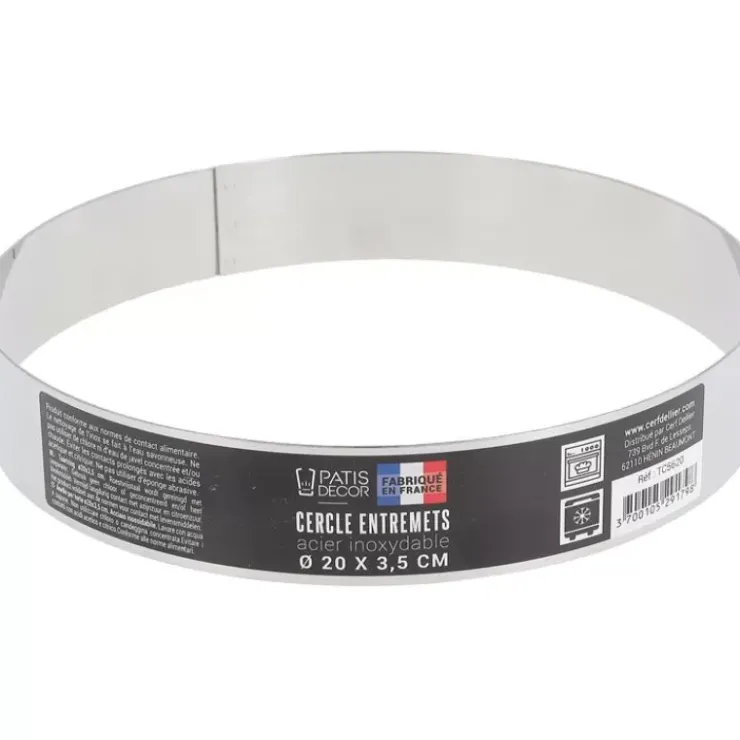 Clearance Cerf Dellier Cercle A Entremets Inox H 3,5 Cm 20 Cm Patisdecor
