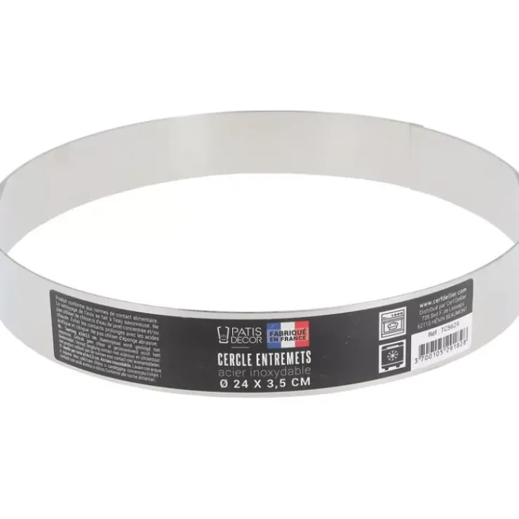 Best Cerf Dellier Cercle A Entremets Inox H 3,5 Cm 24 Cm Patisdecor