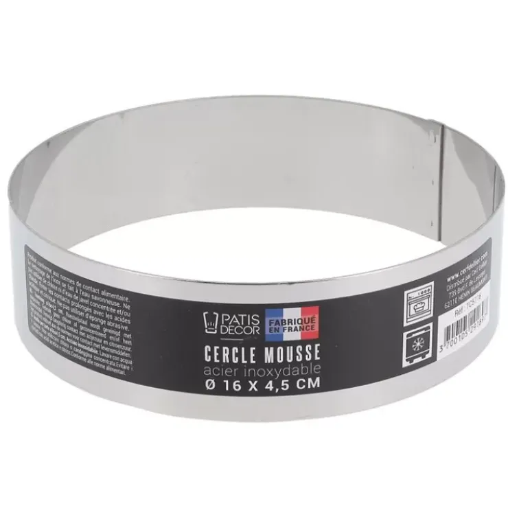 Cerf Dellier Cercle A Mousse Inox H 4,5 Cm 16 Cm Patisdecor