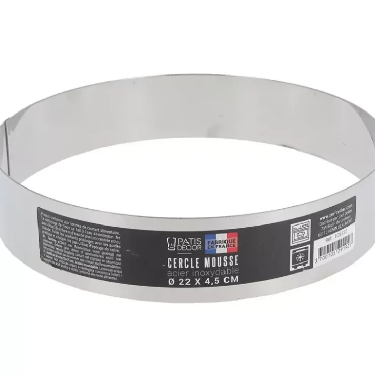 Sale Cerf Dellier Cercle A Mousse Inox H 4,5 Cm 22 Cm Patisdecor