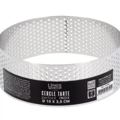 Cerf Dellier Cercle A Tarte Perfore Inox H 3,5 Cm 10 Cm Patisdecor