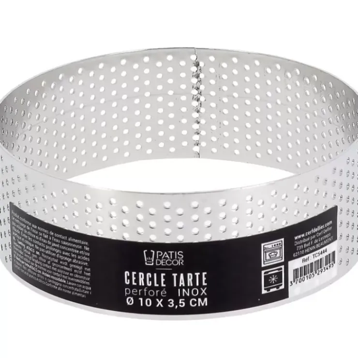 Cerf Dellier Cercle A Tarte Perfore Inox H 3,5 Cm 10 Cm Patisdecor