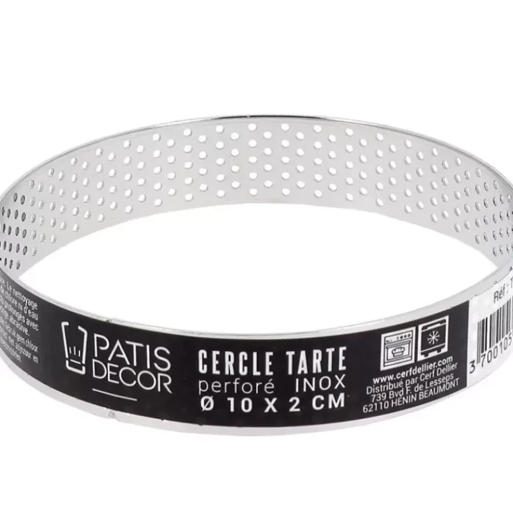 Discount Cerf Dellier Cercle A Tarte Perfore Inox H 2 Cm 10 Cm Patisdecor