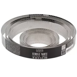 New Cerf Dellier Cercle A Tarte Perfore Inox H 3,5 Cm 24 Cm Patisdecor