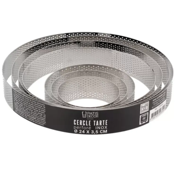 Online Cerf Dellier Cercle A Tarte Perfore Inox H 3,5 Cm 8 Cm Patisdecor