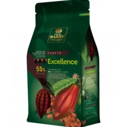 Hot Cerf Dellier Chocolat De Couverture Noir Excellence Pistoles 55 % 5 Kg