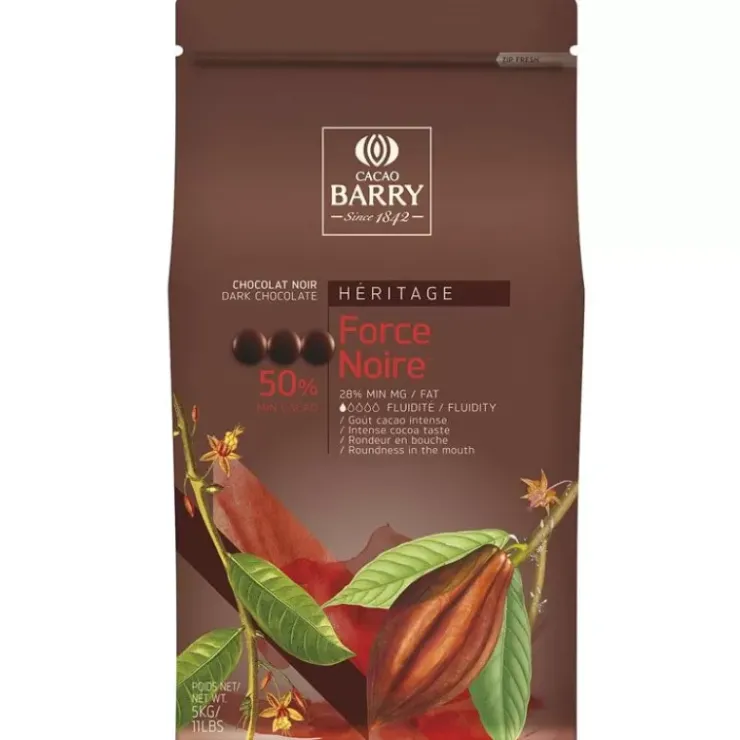 Best Cerf Dellier Chocolat Noir Pistoles Force Noire 50 % 5 Kg