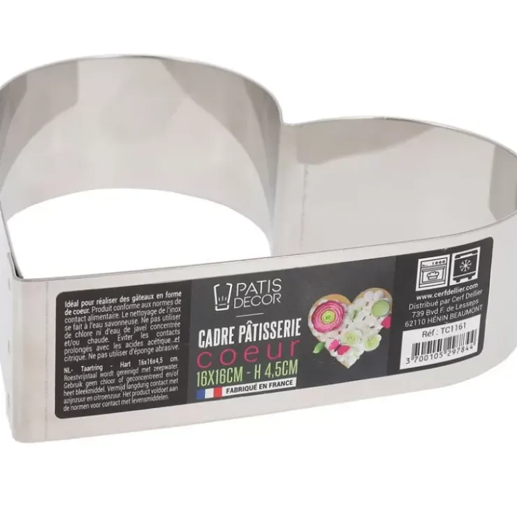 Online Cerf Dellier Coeur A Mousse Inox H 4,5 Cm L 16 Cm Patisdecor