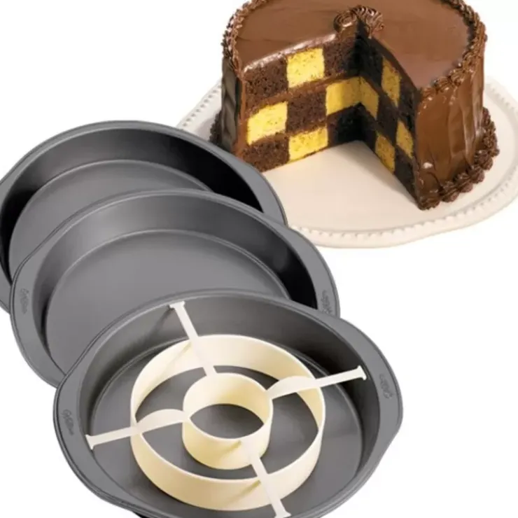 Outlet Cerf Dellier Ensemble Moules À Gâteaux Damier Wilton