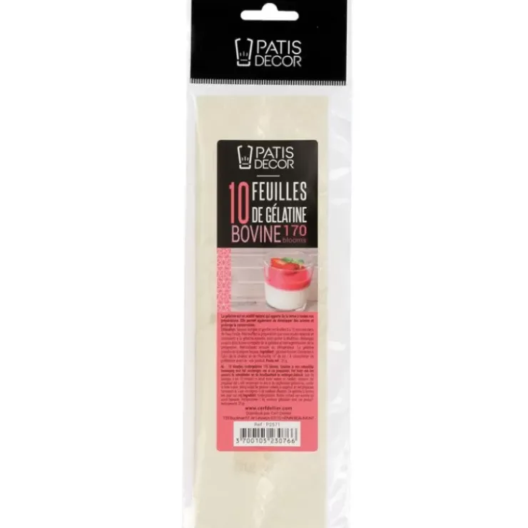Cerf Dellier Gelatine Bovine En Feuilles Patisdecor (X10)