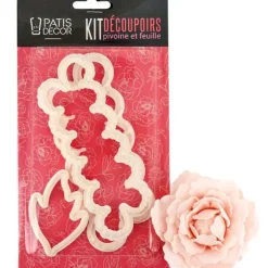 Hot Cerf Dellier Kit Decoupoir Pivoine Et Feuille Patisdecor