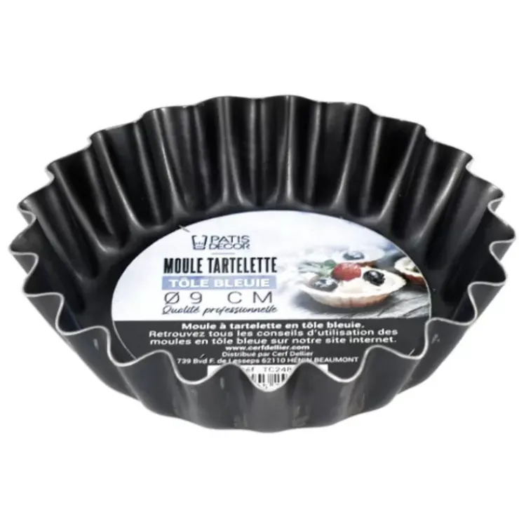 Best Cerf Dellier Moule A Tartelette Cannelee Tole Bleuie 9 Cm