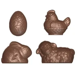Hot Cerf Dellier Moule Friture En Chocolat 4 Sujets De Pâques