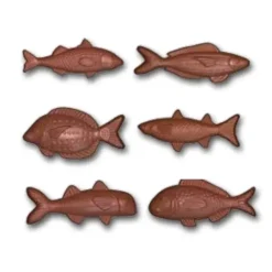 New Cerf Dellier Moule Friture En Chocolat Poissons Assortis