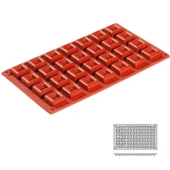 Outlet Cerf Dellier Moule Silicone 28 Mini Savarins Carres
