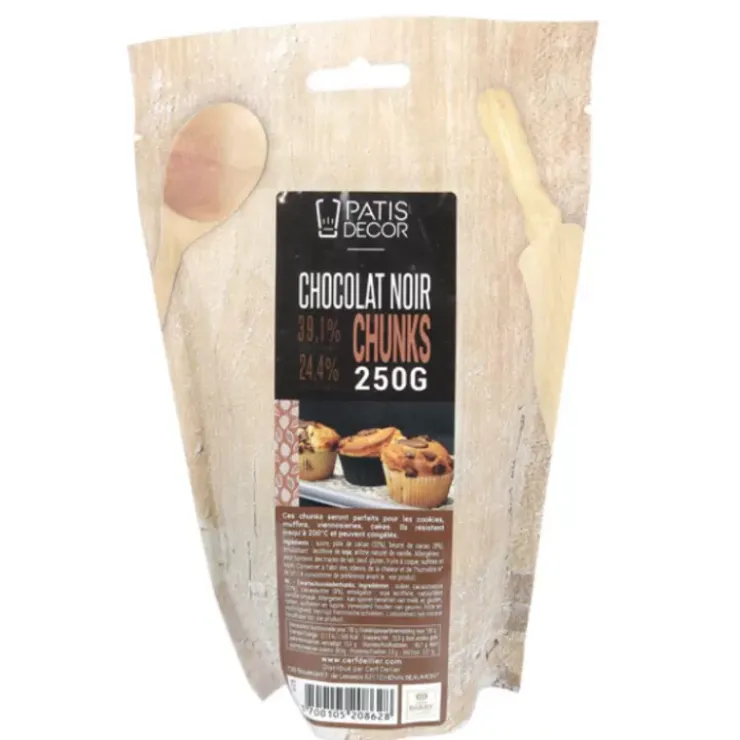 Outlet Cerf Dellier Pepites De Chocolat Noir Chunks Barry 250 G - Patisdecor