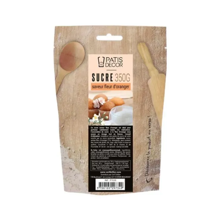 New Cerf Dellier Sucre Saveur Fleur D'Oranger Patisdecor 350 G